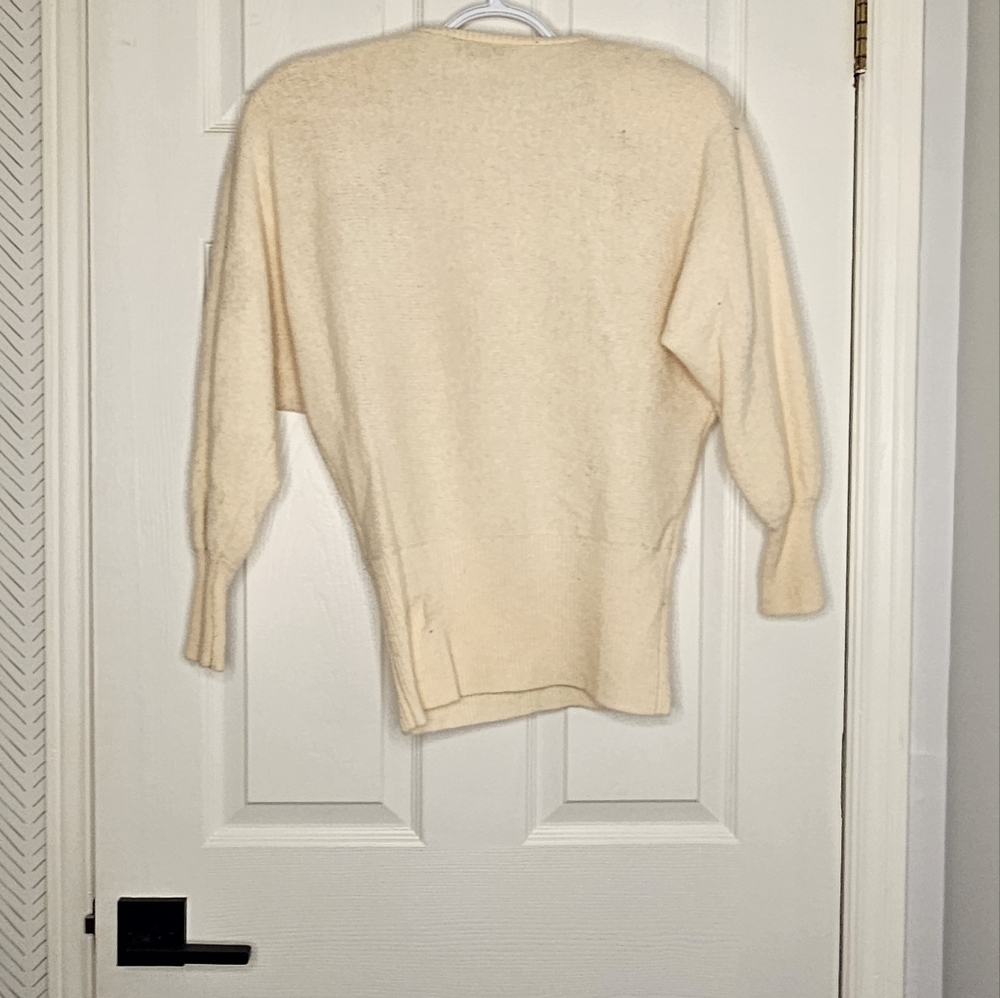 Cream Sweater with Black and Silver Accents - Picture 2 of 3